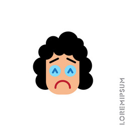 Sad and in bad mood emoticon girl woman icon vector