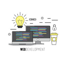 computer and laptop sofwate code program vector image