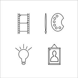 Design and studio simple linear icon setsimple vector