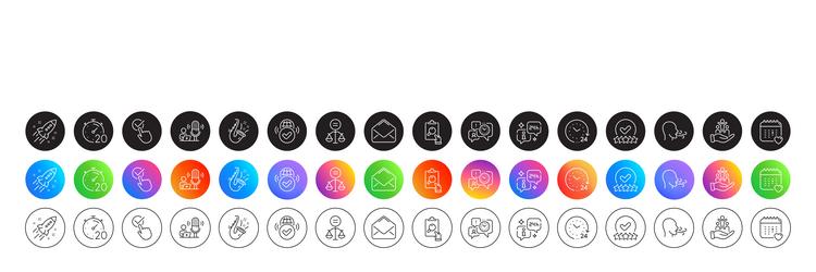 jazz timer and healthcare calendar line icons vector image
