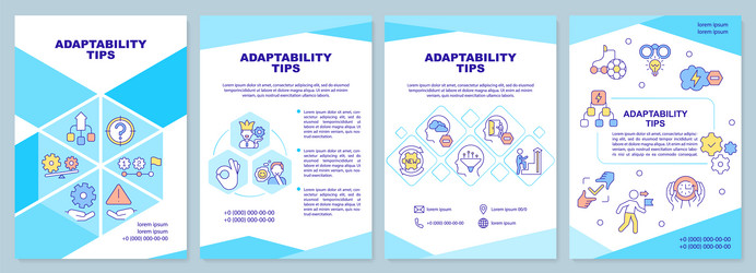 adaptability tips blue brochure template vector