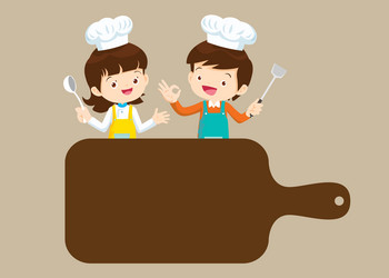 Chef kids cooking class design templatecute vector