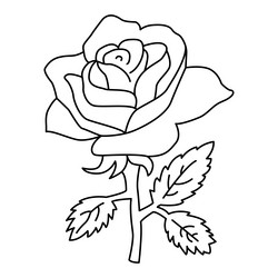 Cute Rose Cartoon Flower Vector Image