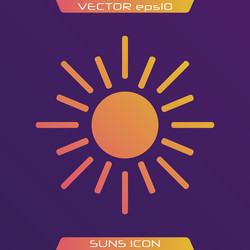 Flat sun icon vector