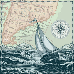 sailing ship at sea Vector Image