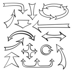 a set arrows and pointers drawn with marker vector image