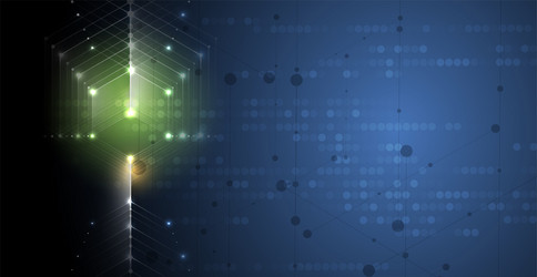 abstract structure circuit computer cube vector image