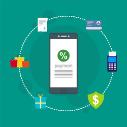 concept online and mobile payments for web page vector