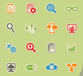 data analytic and social network icon set vector