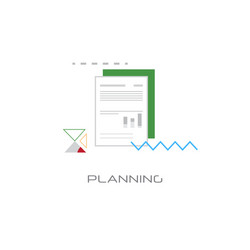 Document with data chart financial planning vector