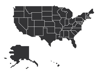 Generalized retro map of usa vector