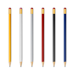wooden sharp pencils vector image