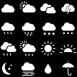 clouds icons set of in different form vector image