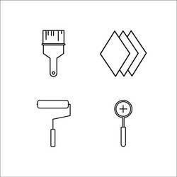 design and studio simple linear icon setsimple vector image