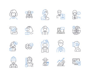 donor satisfaction line icons collection vector