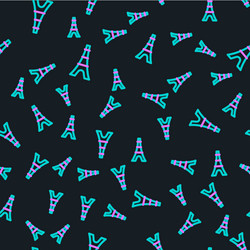 line eiffel tower icon isolated seamless pattern vector image