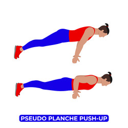 man doing pseudo planche push up chest exercise vector image