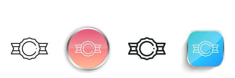 medal icon thin linear regular and button style vector image