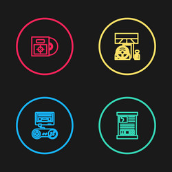 set line game console with joystick guide racing vector image