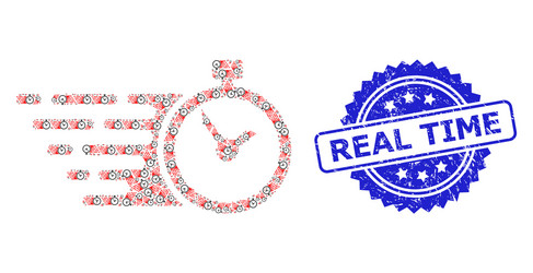 textured real time seal stamp and recursion vector image
