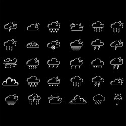 clouds icons set of in different form vector image