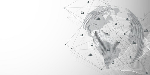 global network connection concept big data vector image