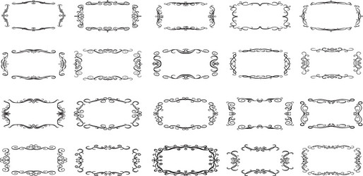 Horizontal rectangular antique pattern frame set vector