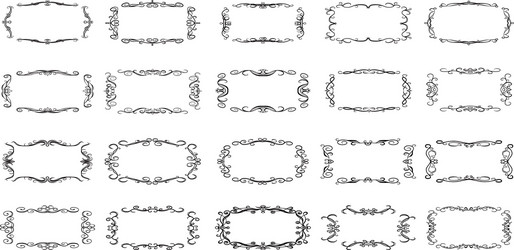 horizontal rectangular antique pattern frame set vector