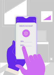mobile app ui sign in and up screens mockup vector image
