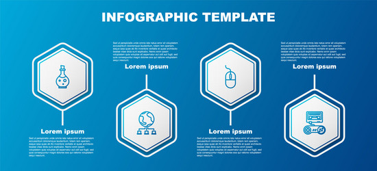 Set line bottle with magic elixir computer vector