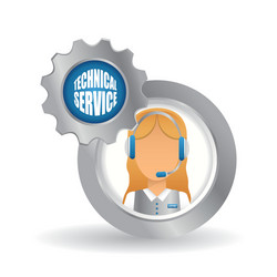 Technical service and call center icon design vector