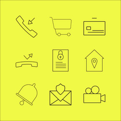 Web linear icon set simple outline icons vector