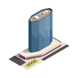 Tower skyscraper isometric composition Royalty Free Vector