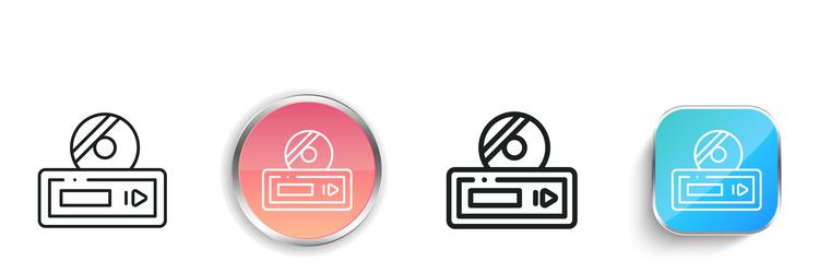 bluray icon thin linear regular and button style vector image