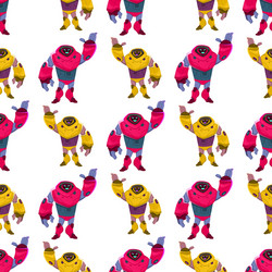 multi-colored design new generation robot pattern vector image