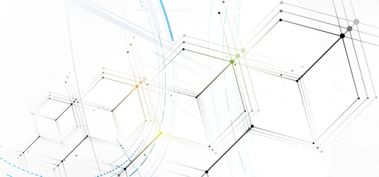 abstract structure circuit computer cube vector image