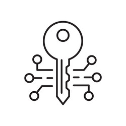 digital key icon symbol of secure access and data vector image