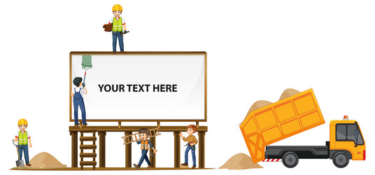 Flat design construction site sign Royalty Free Vector Image