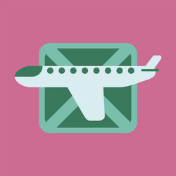 Icon in flat design for airport airplanes flight vector