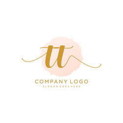 Tt initial logo with colorful circle template Vector Image