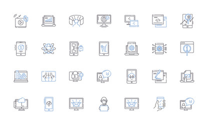 instrument elements line icons collection keys vector