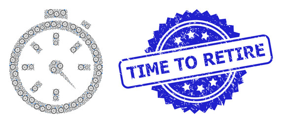 textured time to retire seal and recursion timer vector image