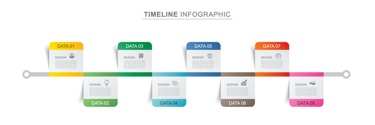 8 infographics rectangle paper index with data vector image