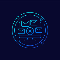 delete mail messages emails line icon for web vector image