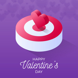 Happy valentine day isometric heart standing vector