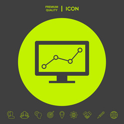 Computer monitors with graph graphic elements vector