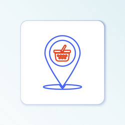 line map pointer with shopping basket icon vector image