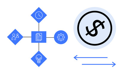 process workflow with team time management vector image