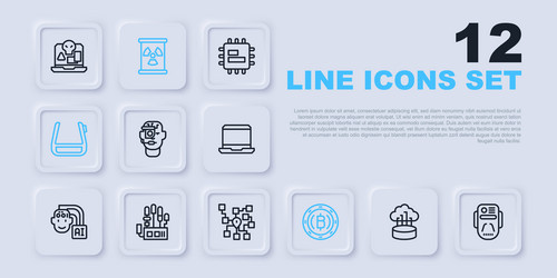 Set line network cloud connection artificial vector