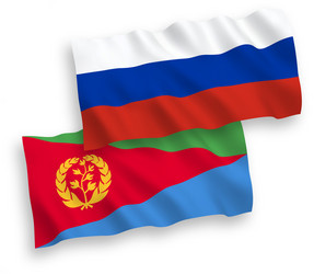 flags eritrea and russia on a white background vector image